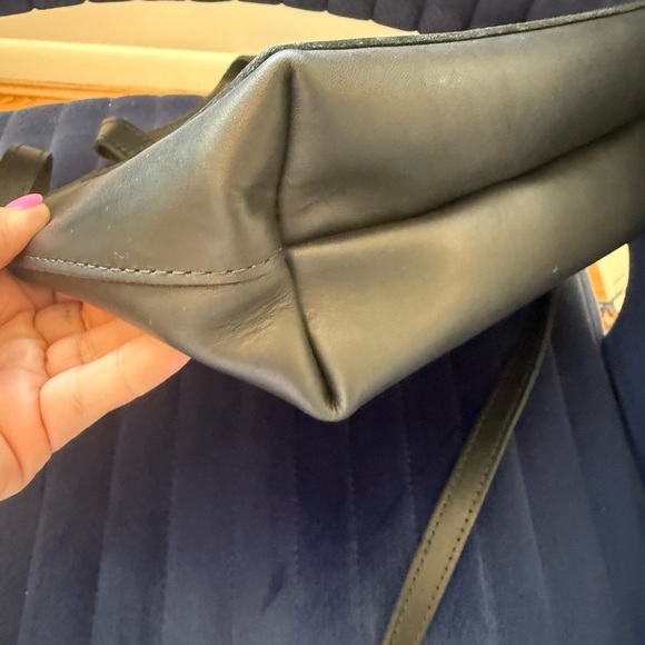 Black Leather Crossbody Tote by Portland Leather - Picture 6 of 9